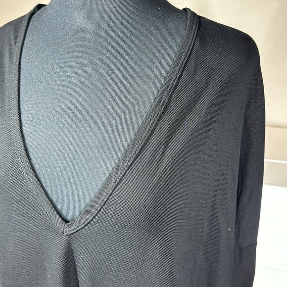 Zara W & B Long Sleeve V-Neck Semi-Sheer Black Delicate Blouse Top Size L - Picture 8 of 14